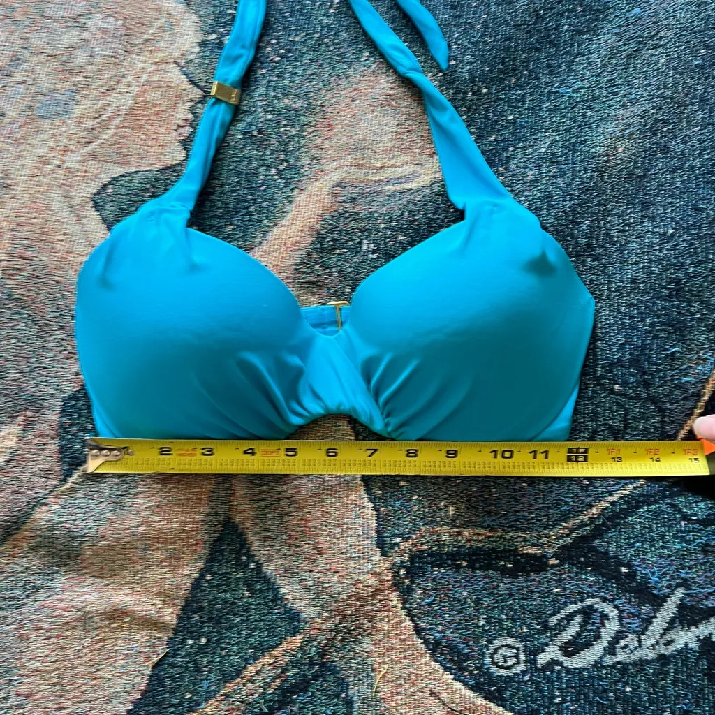 Victoria’s Secret Blue Halter Bikini Top 34D Padded Swimwear Resort Beachwear - Image 9