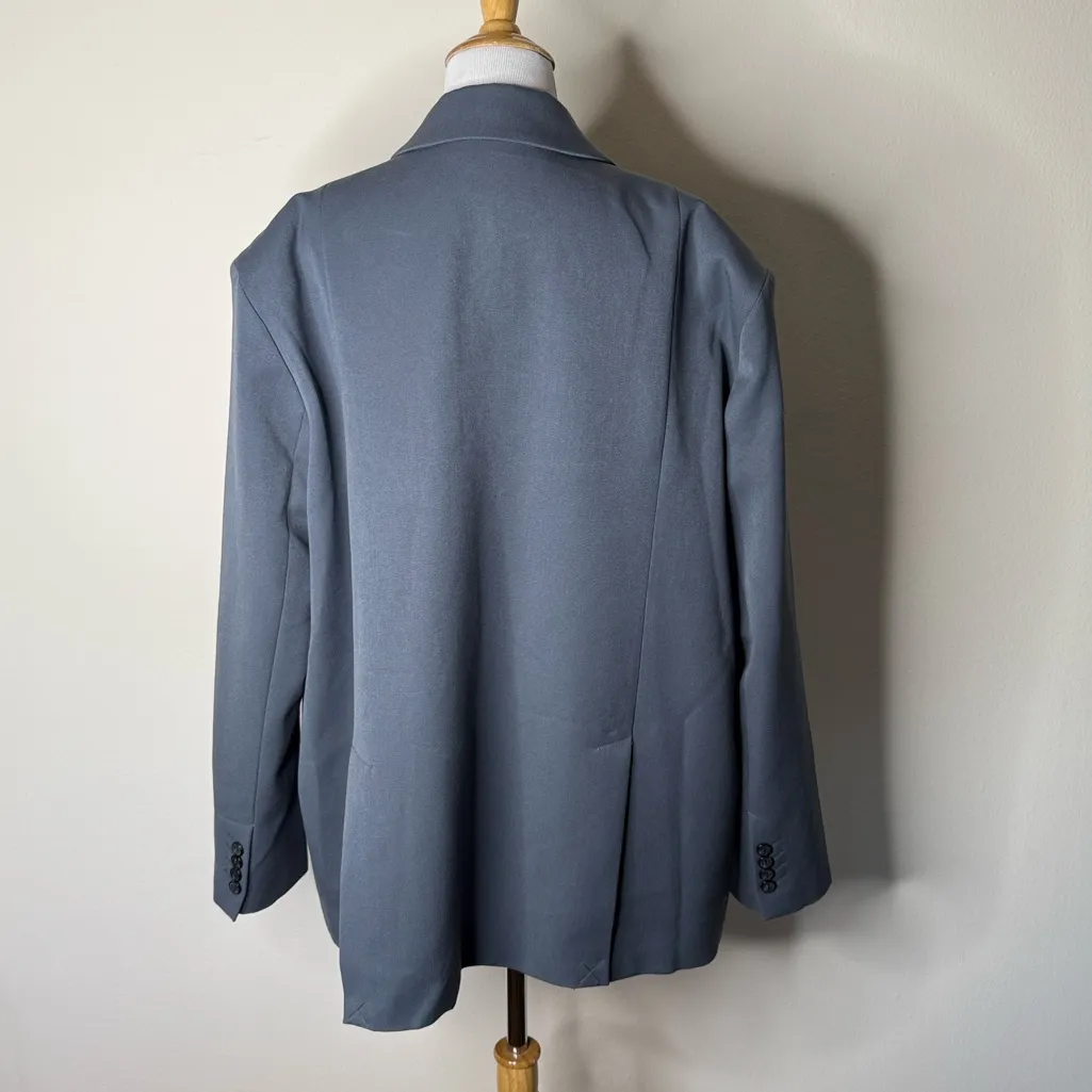 Nasty Gal Charcoal Gray Oversized Tailored Blazer - Image 8