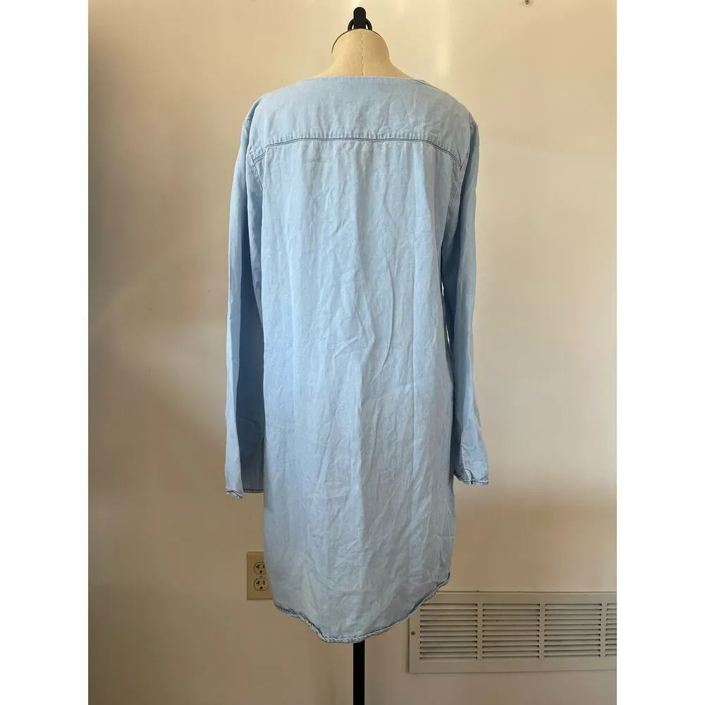 Sanctuary womens knee length long sleeve Jeans dress Lyocell size L - Image 3