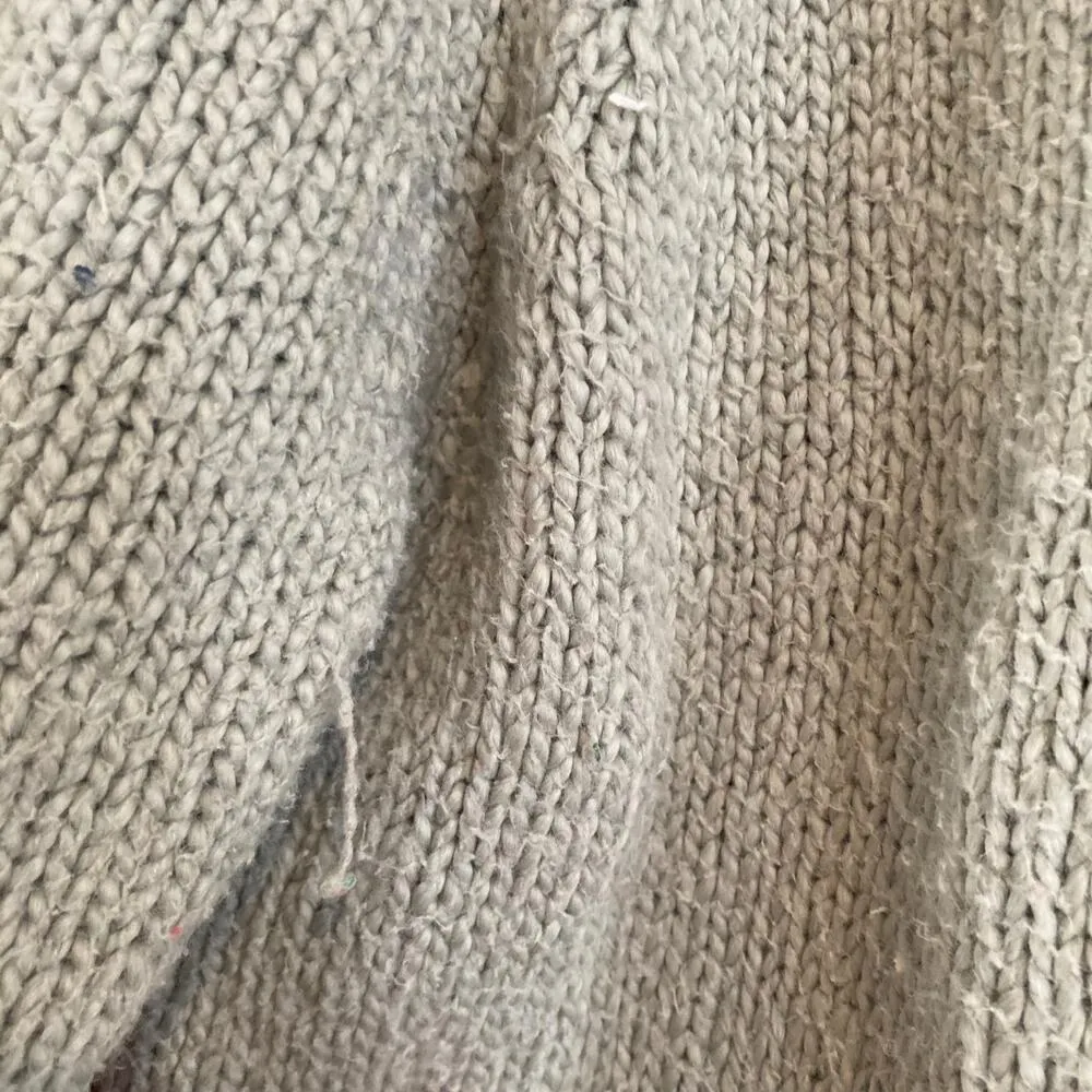 LL Bean Sage Green Cotton Knit Full Zip Cottagecore Cardigan Sweater Size Medium - Image 8