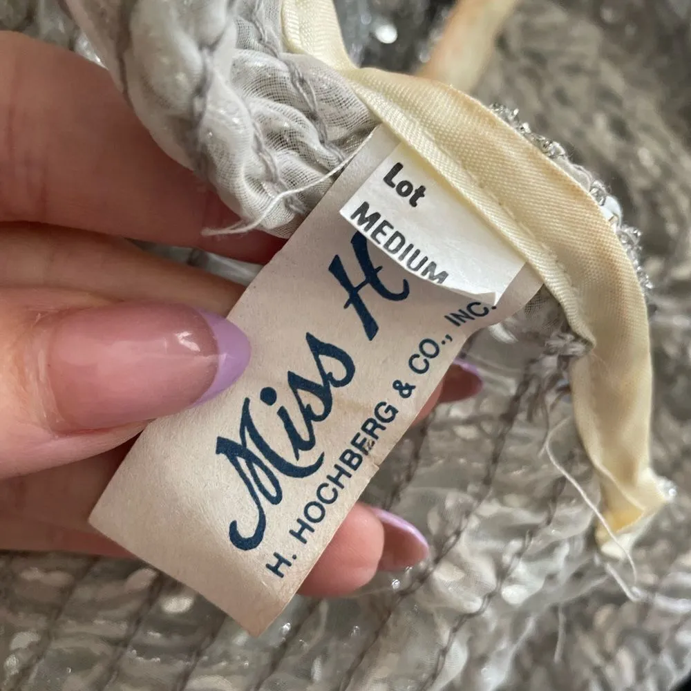 Vintage 70s Sequin Beaded‎ Gold Silver Butterfly Sleeve Blouse Top Size Medium - Image 8