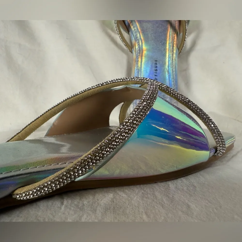 Fashion To Figure Sylvie Silver Holographic Iridescent Rhinestone Sandals 7 - Image 12