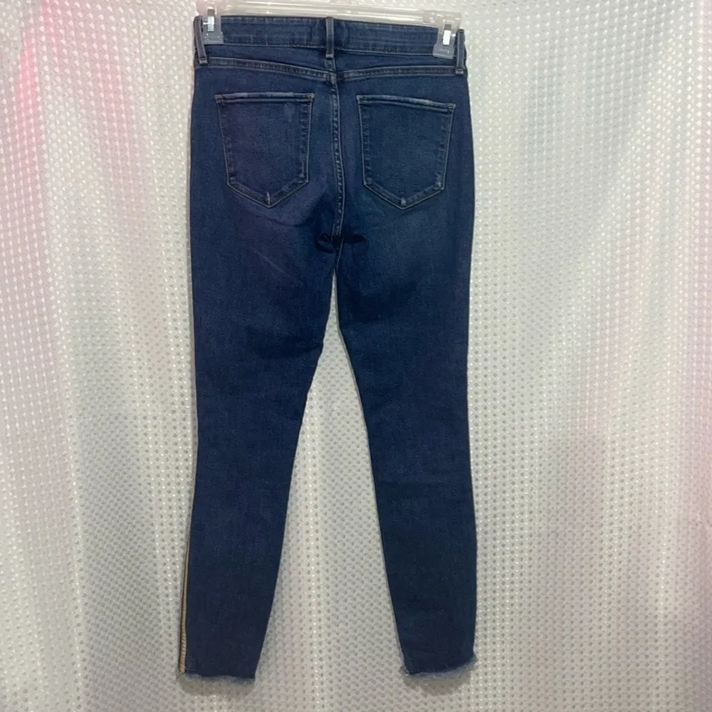 Abercrombie & Fitch Harper Low Rise Ankle Womens Jeans Size 25/2L Blue Raw Hem - Image 4