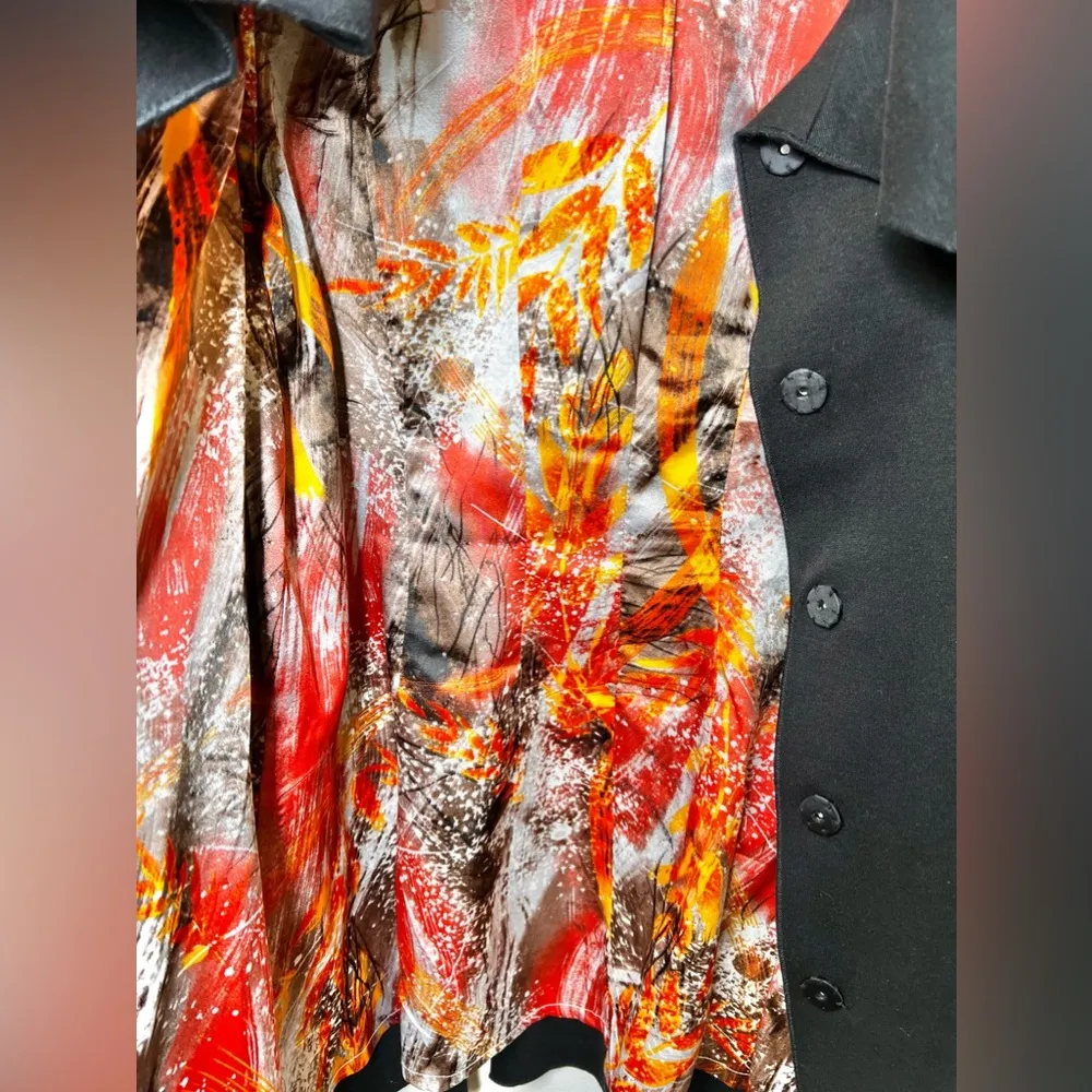 Luii 3/4 Sleeve Button Down Jacket With Belt Spring /Fall Pullover Black Size XL - Image 4