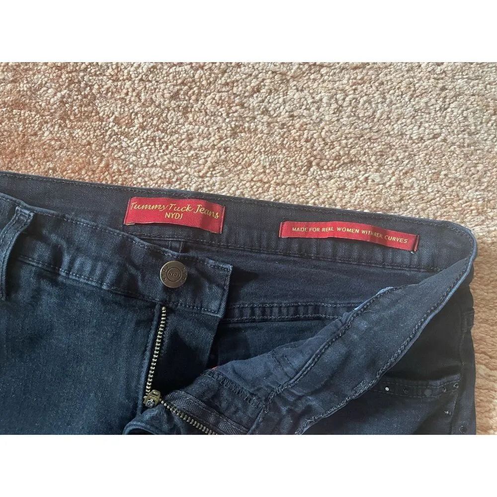NYDJ Tummy Tuck Jeans Black Bootcut Studded Sides Size 10 Made in USA - Image 2