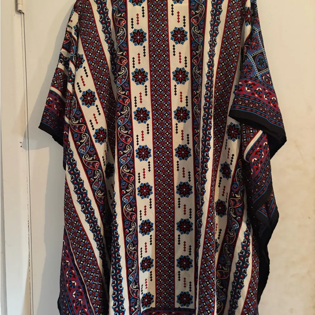 Bohemian Patterned Tunic Top Red Size One Size - Image 3