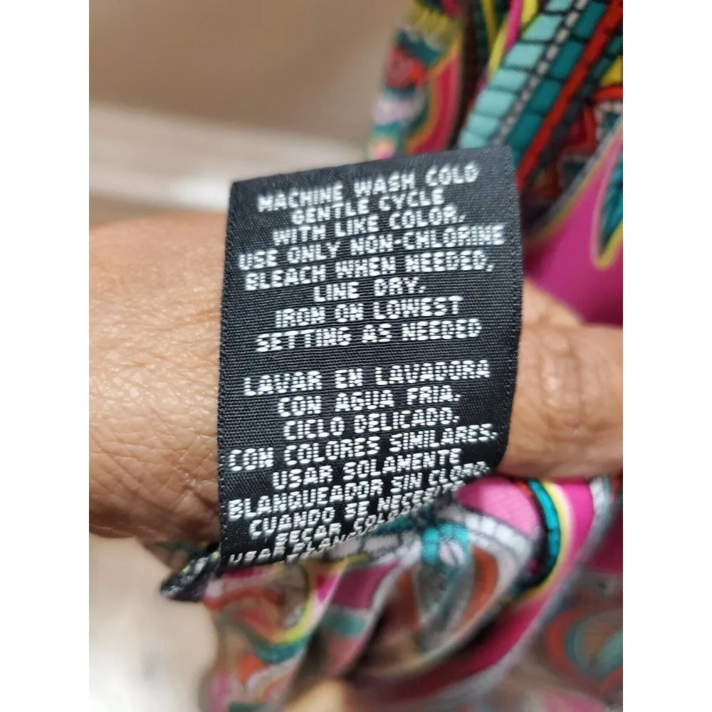 R&K Women's Pink Paisly Polyester Round Neck Short Sleeve Knee Length Dress Size undefined - Image 8