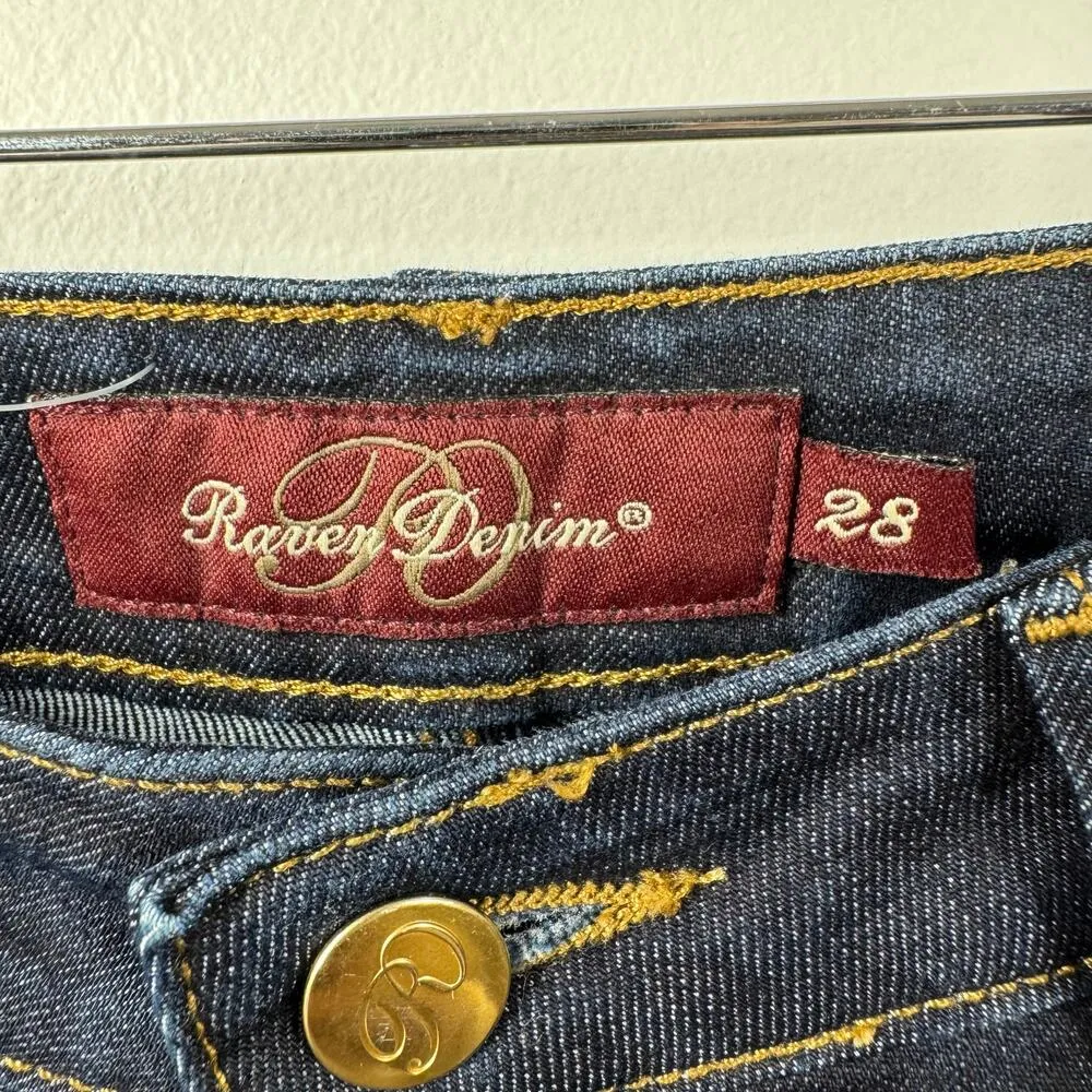 Raven Denim Jean Women 28 Sadie Madison Wash Boot Cut Stretch Low Rise Y2K 6000L Blue - Image 9