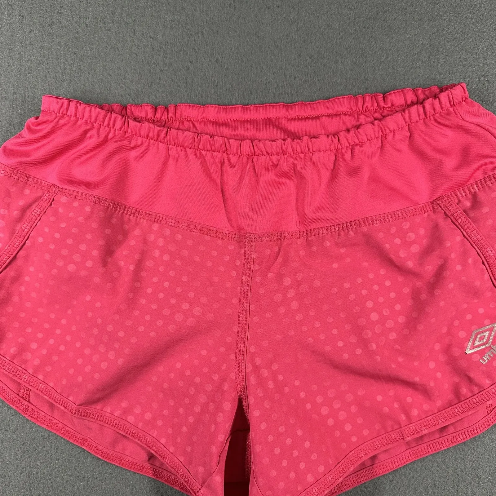 Umbro Athletic Shorts Womens Small Lightweight Elastic Waist Pockets Polka Dot - Image 3