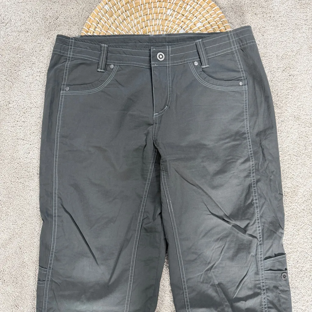Kuhl Women’s Free Range Pants Cargo Straight Leg Mid Rise Outdoor Gray 14 Long - Image 5