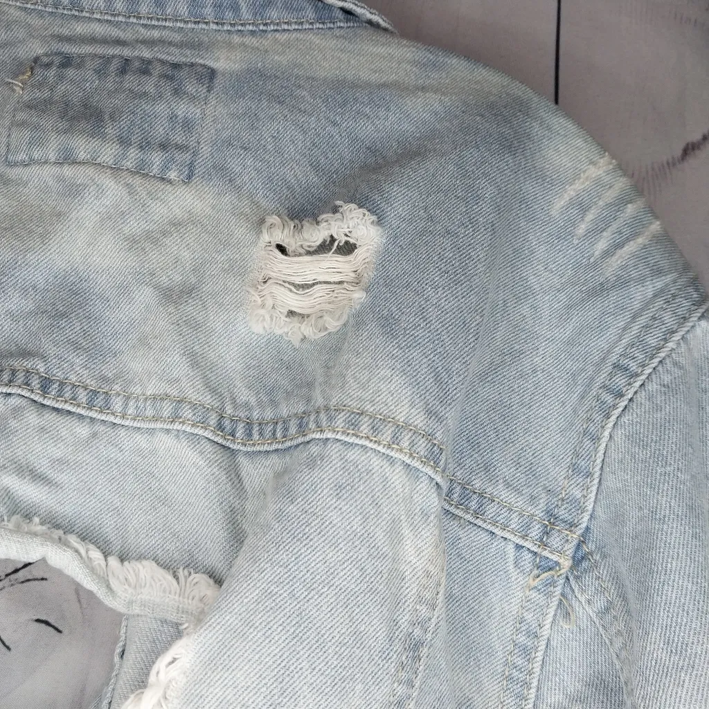 Wax Jean Basic Denim Thrashed Denim Jacket - Image 11