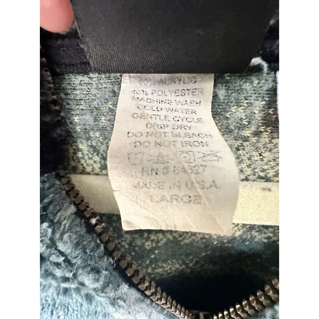 VTG Mazmania Fleece Jacket Mens SZ L Blue Lighthouse Full Zip Soft USA Made Size L - Image 3