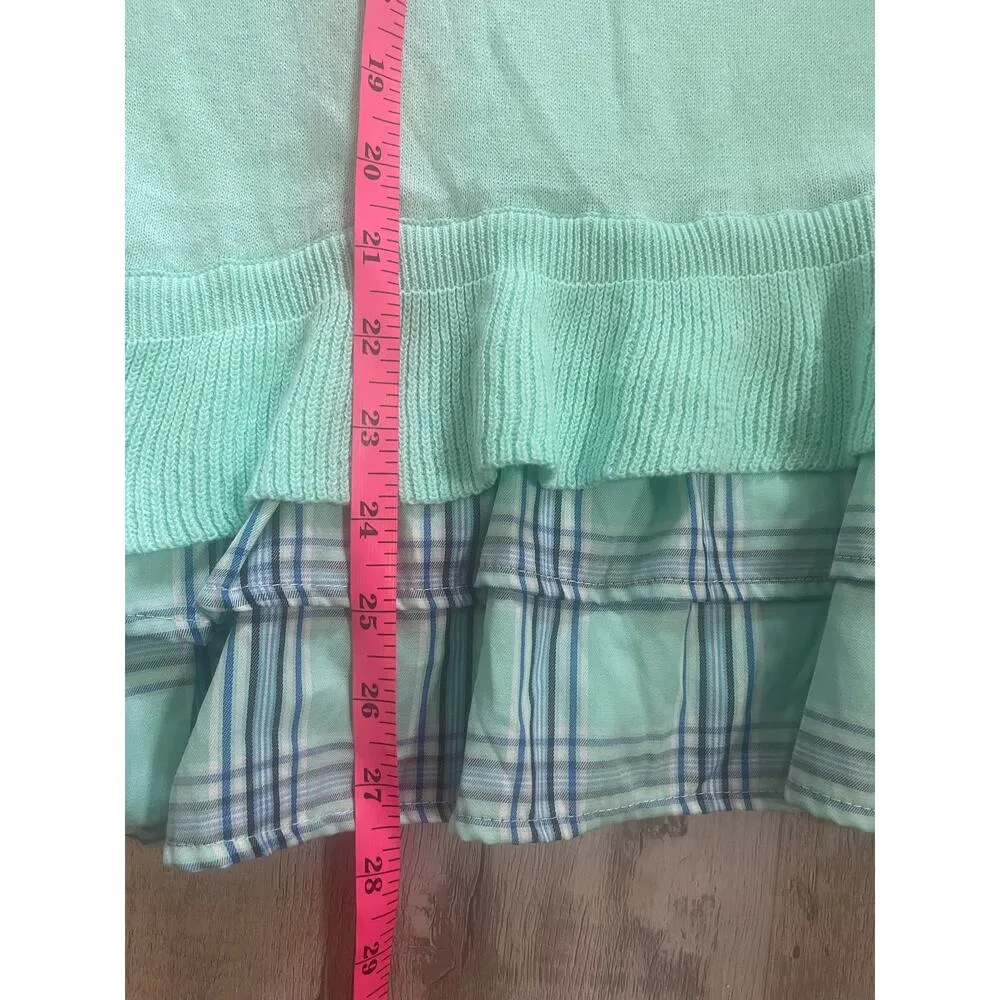 Crown & Ivy Size Large Thin Knit 3/4 Sleeve Shirttail Tiered Ruffle Sweater - Image 6