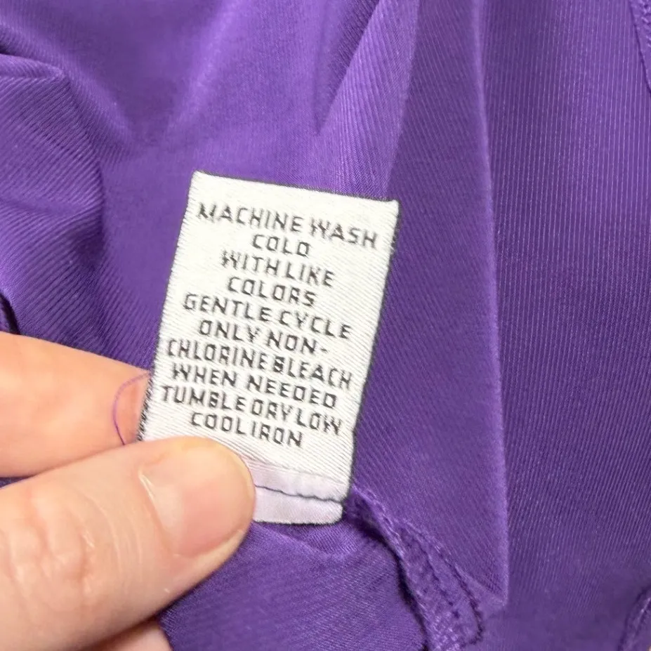 Vintage Y2K Sangria Purple Ruched Keyhole Hi Low Midi Dress Women's Size 4 - Image 7