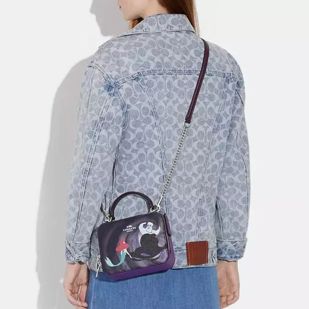 Coach Disney Ursula Motif Crossgrain Leather Box Crossbody Handbag - Image 8