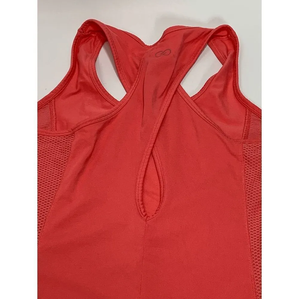 Calia Women's Mesh Criss Cross Back Workout Yoga Active Tank Top Orange Small - Image 3