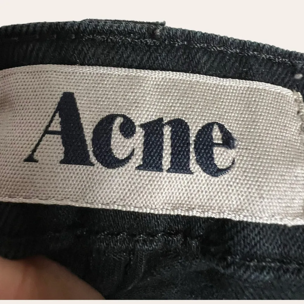 Acne Studios Kex Wet Black Raw Hem Low Rise Slim Jeans Size 26 - Image 6