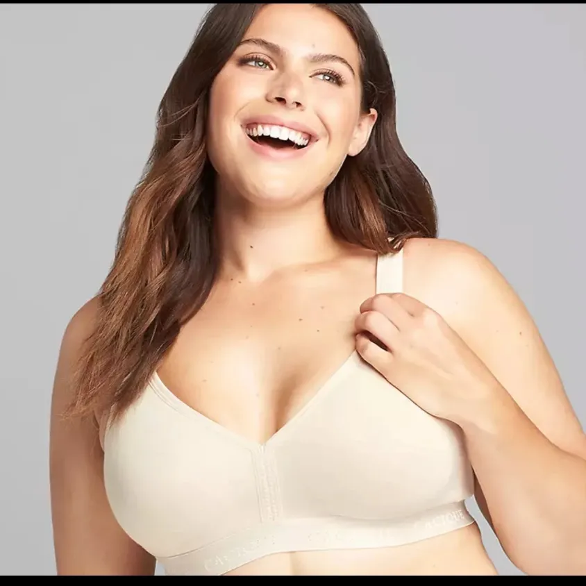 Lane Bryant Cacique Lightly Lined No-Wire Bra Biege Tan - Image 3