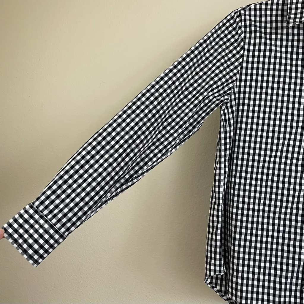 THE SHIRT BY ROCHELLE BEHRENS Black Large Check Long Sleeve Icon Shirt Size M - Image 5