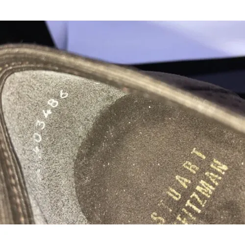 Stuart Weitzman Womens 7N Brown Perforated Suede Loafer Block Heels Pumps EUC - Image 11