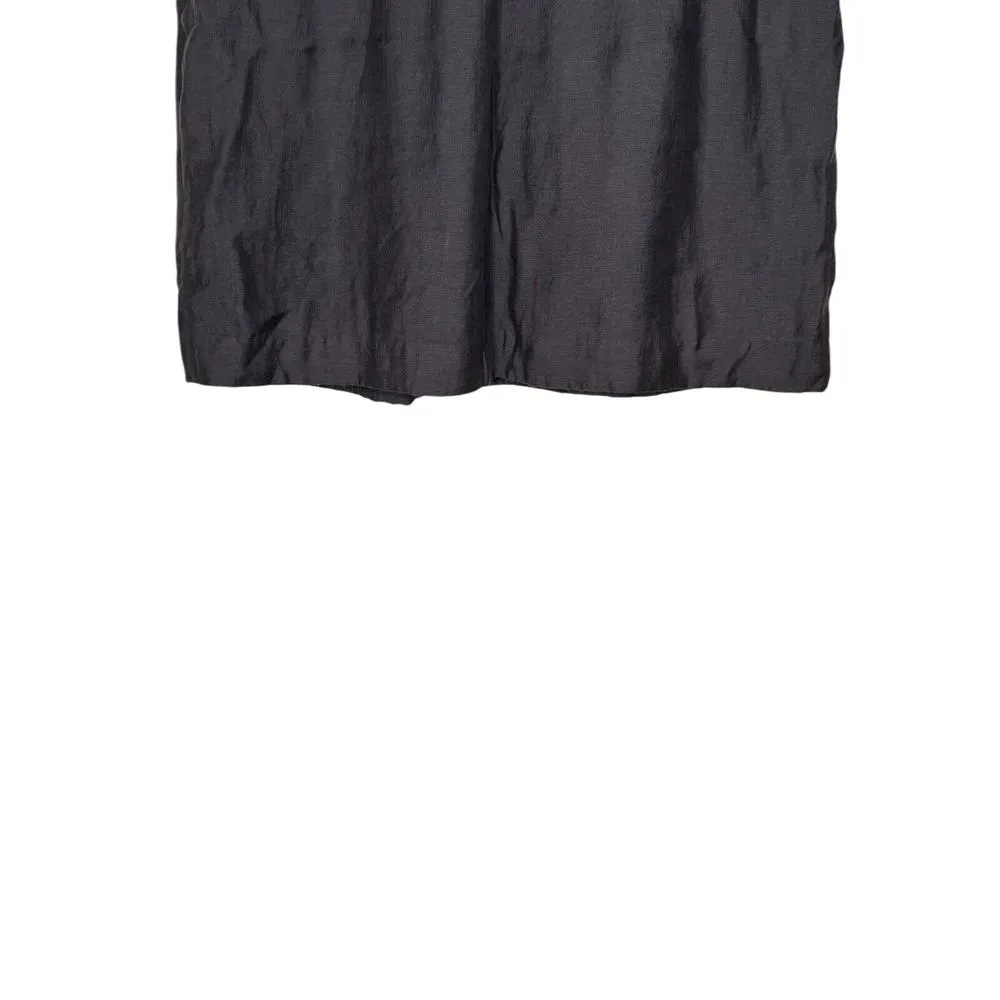 Loft Women's Mini Skirt Elastic Waist Lined A-Line Pleated‎ Zipper Back Gray 12 - Image 2