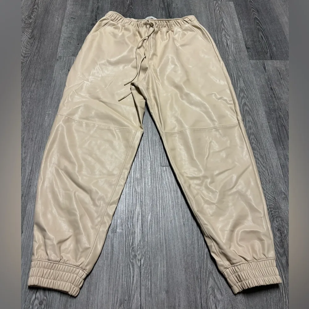 Abercrombie Vegan Leather Drawstring Jogger Pants - Image 2