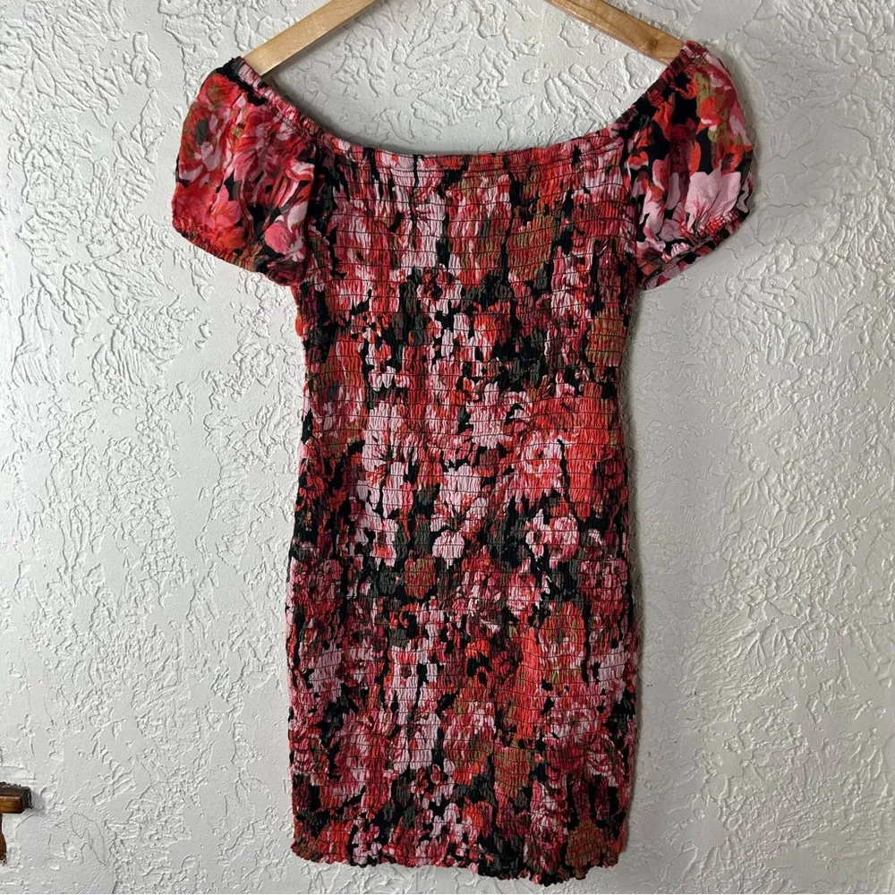 Free People | Wren Smocked Floral Off Shoulder Mini Dress Size XS - Image 8