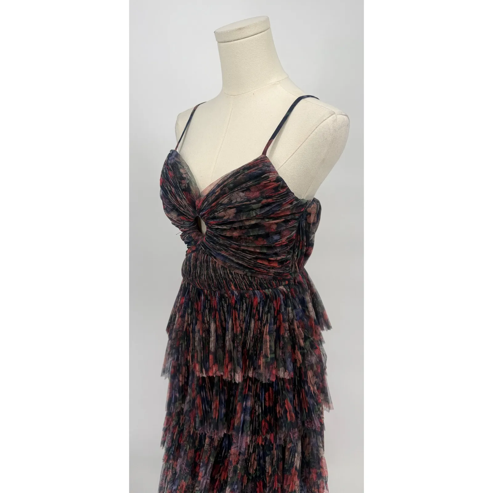 Hutch Rosey Floral Tiered Gown Navy Multi Size 4 NWT Blue - Image 7