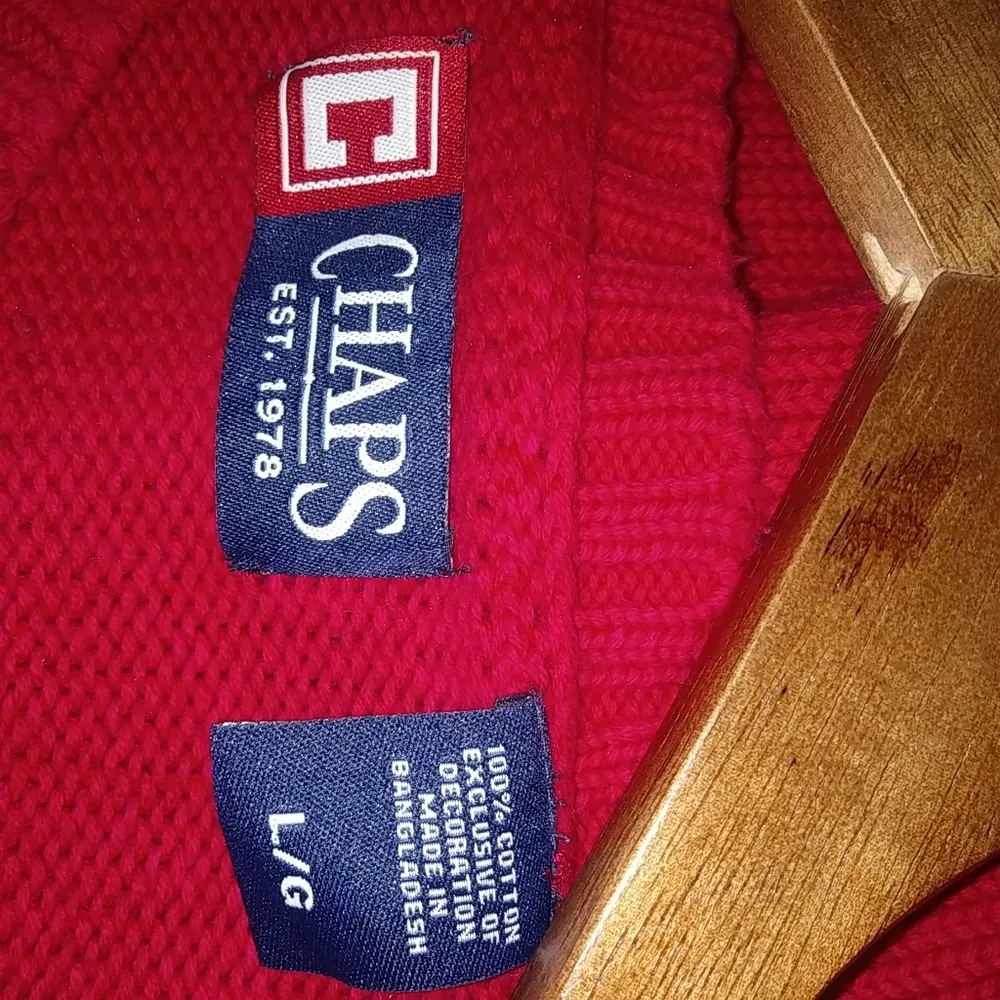 Ralph Lauren Chaps Red Pullover Sweater L - Image 5