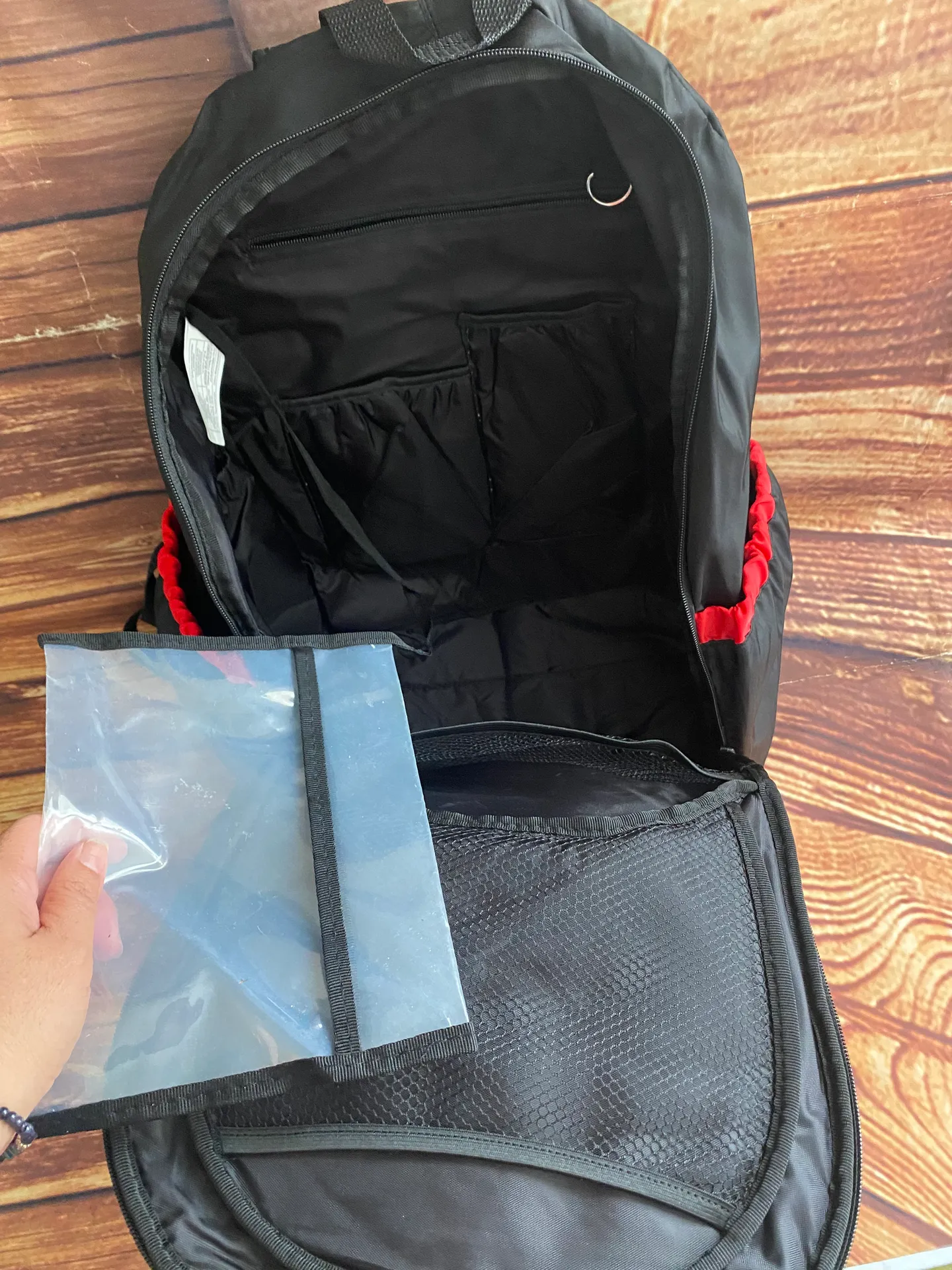 Black/Red Diaper Backpack Bag - Image 6