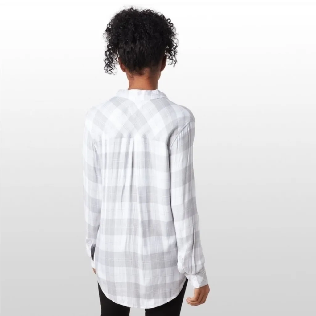 Rails  Hunter Button Down Plaid Shirt in Smoke/White - Image 3