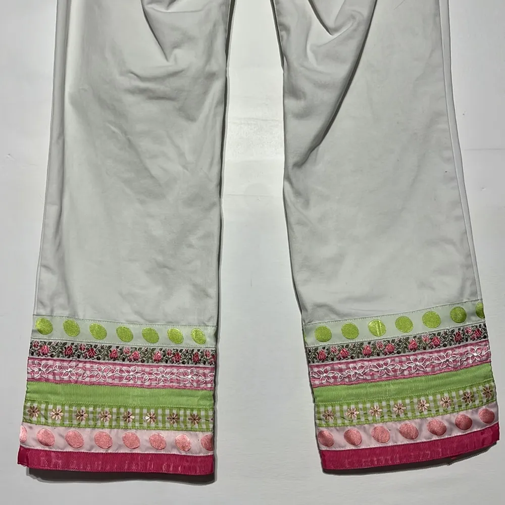 Lilly Pulitzer White Trendy Jean Ribbon White Label Denim Jeans Size 2 - Image 9