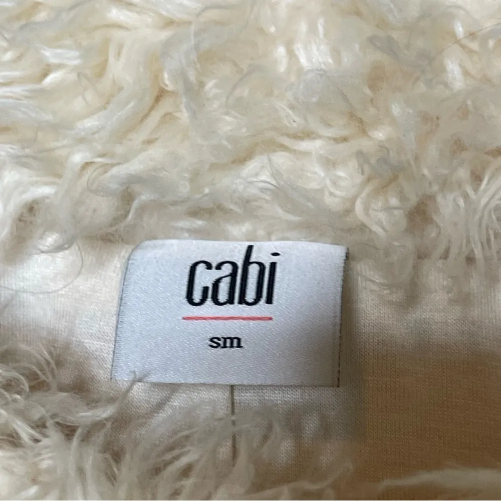 Cabi Womens Teddy Jacket Faux Fur Coat Lined Shaggy Cropped Cream Size Small S - Image 4
