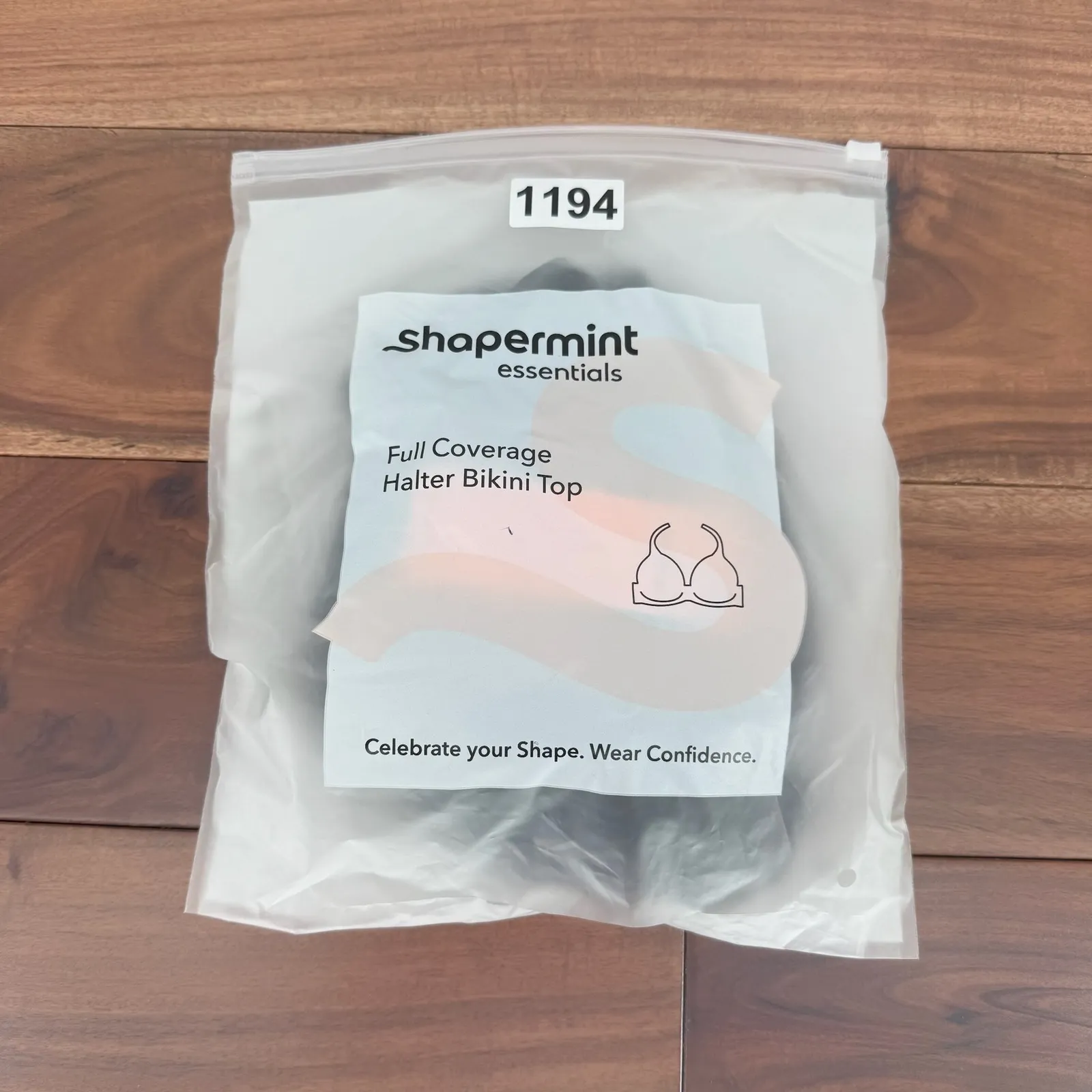 Shapermint Essentials Full Coverage Halter Bikini Top Black Size L Size L - Image 5