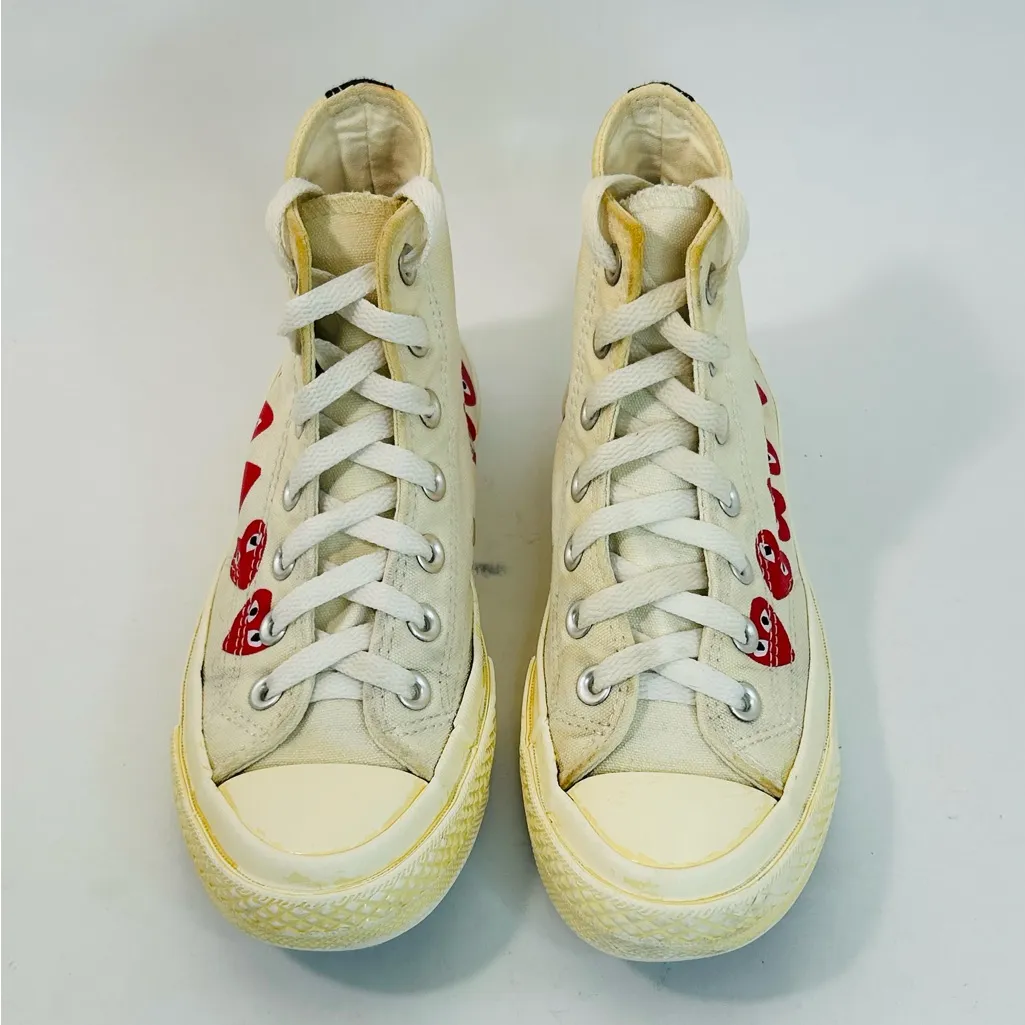 Comme des Garçons Play x Converse High Tops size 5.5 White - Image 3