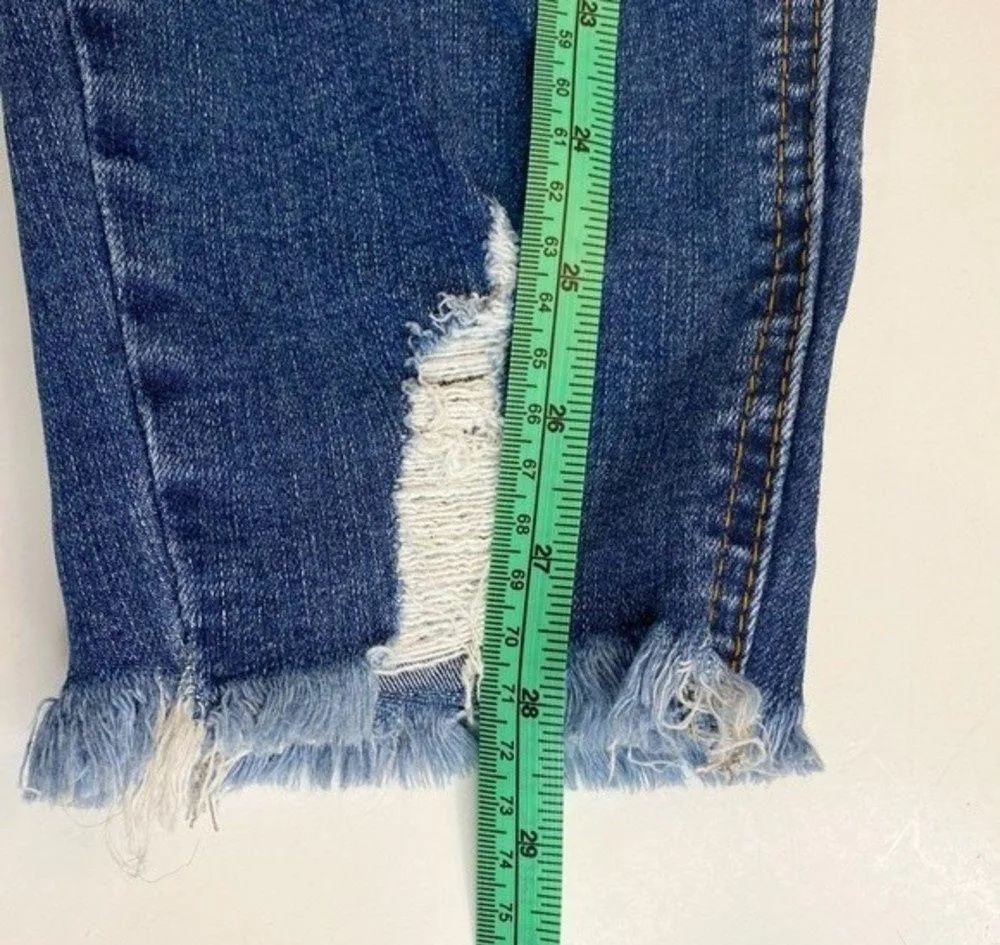Resfeber Los Angeles Boyfriend Distressed Sz 16 Denim Blue Jeans Raw Hem Casual - Image 7