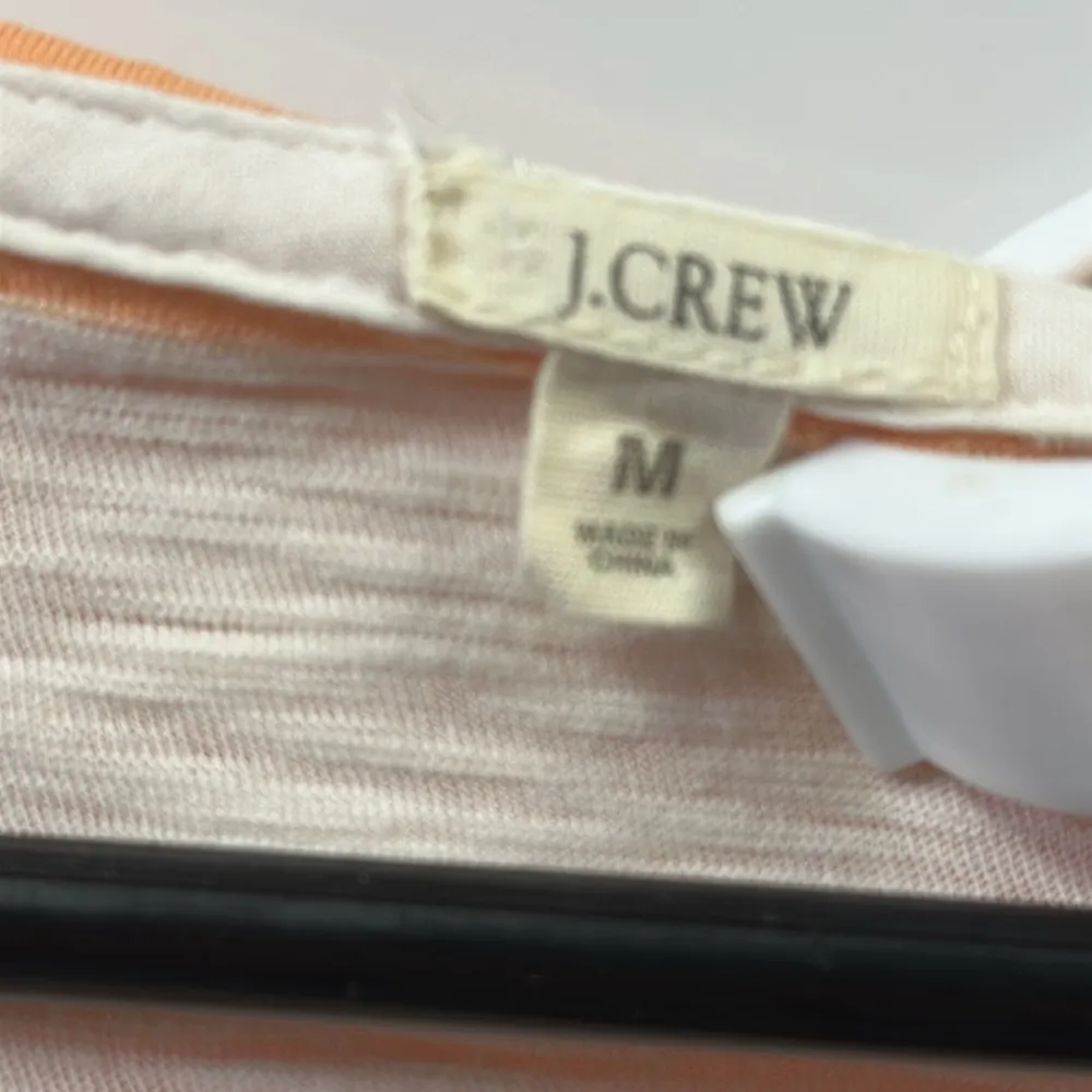 J Crew Cotton Beach Hood Deep V Neck Stripe Lightweight 3 Quarter Sleeve Top M - Image 3