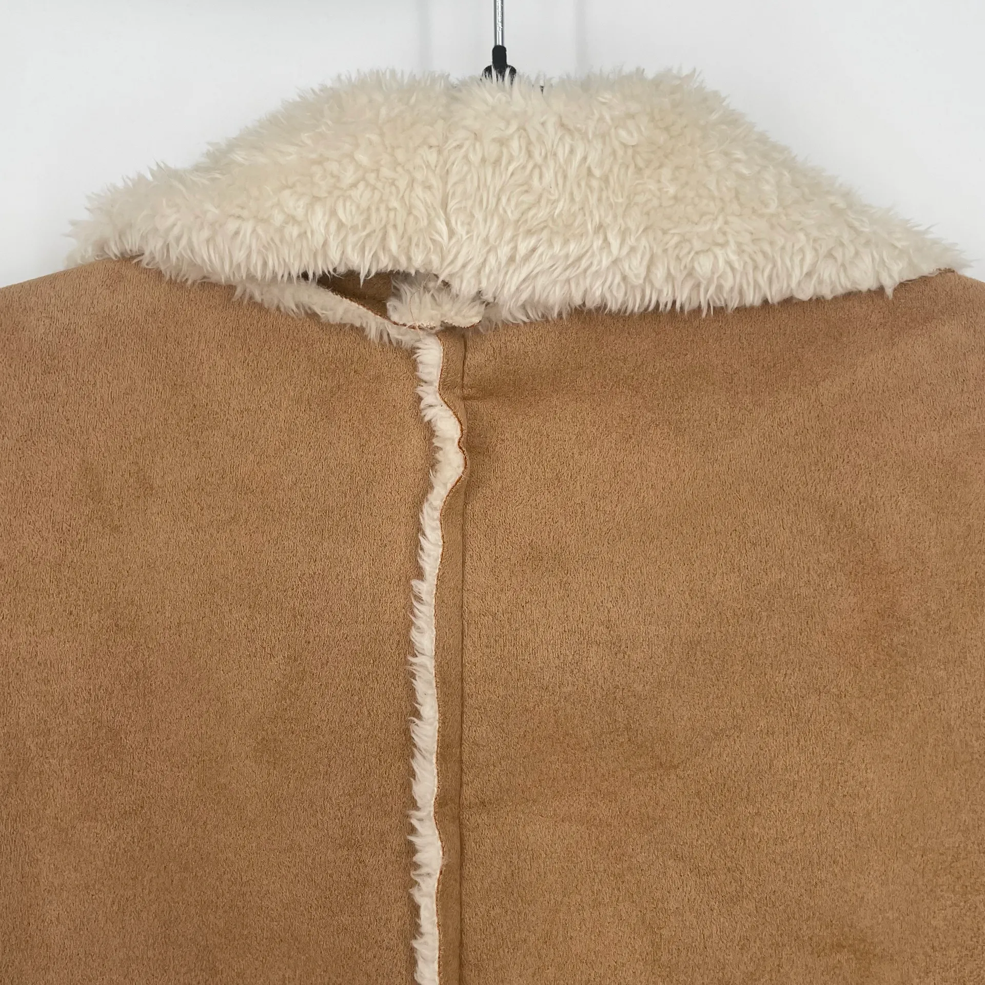 Mystree Womens Open Front‎ Faux Suede & Fur Southwestern Sleeveless Vest Medium - Image 3