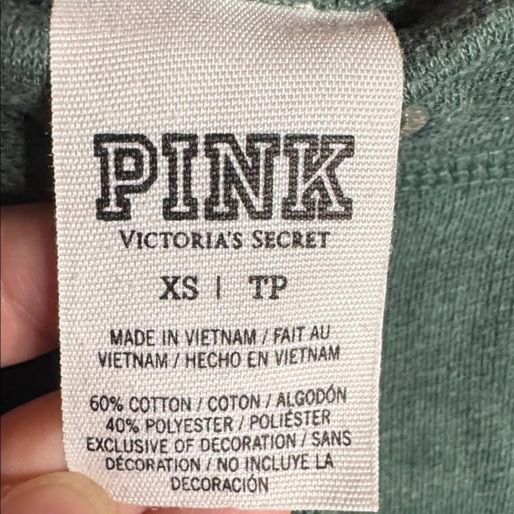 Y2K PINK Victoria’s Secret Forest Green Sweatpants Size XS Rare - Image 3