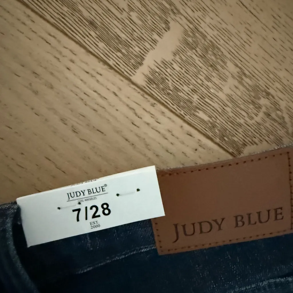 Judy Blue Women's Straight Fit Tummy Control Mid Rise Jeans - Dark Blue - Image 8