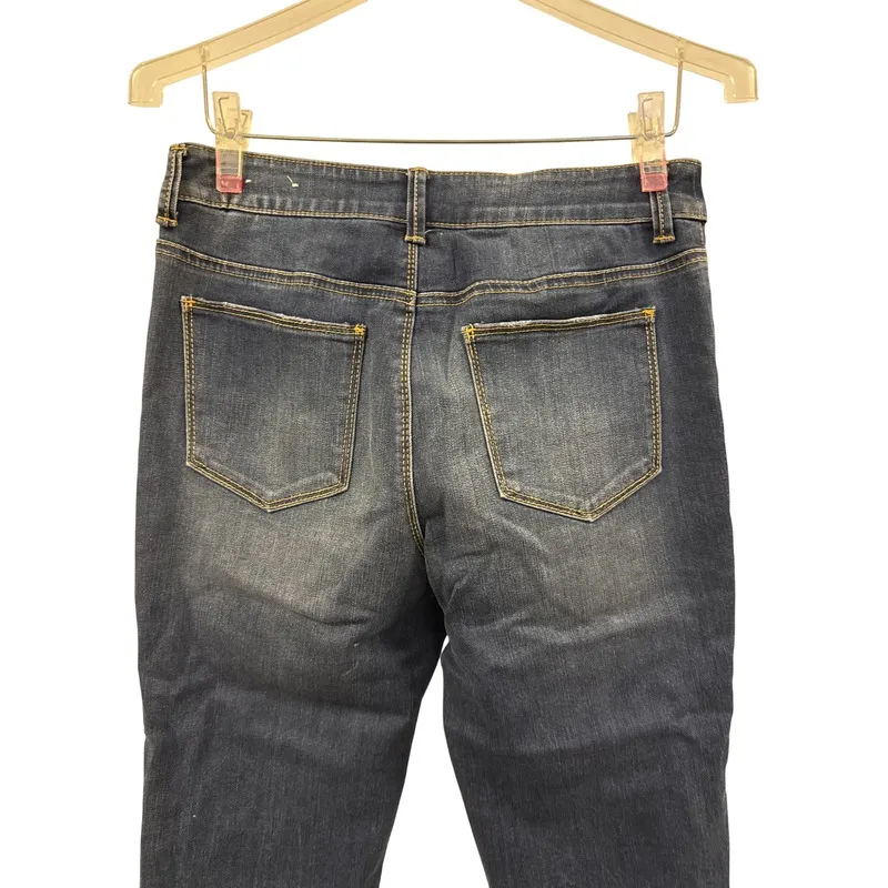 Chico's Platinum Jeggings Size‎ S 0R Dark Denim Velour Patch Details - Image 7