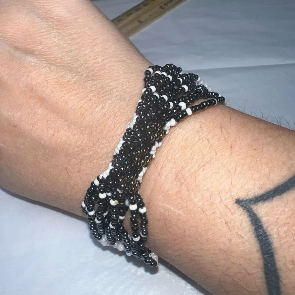 Seed Bead Multi Strand Bracelet‎ Black - Image 2