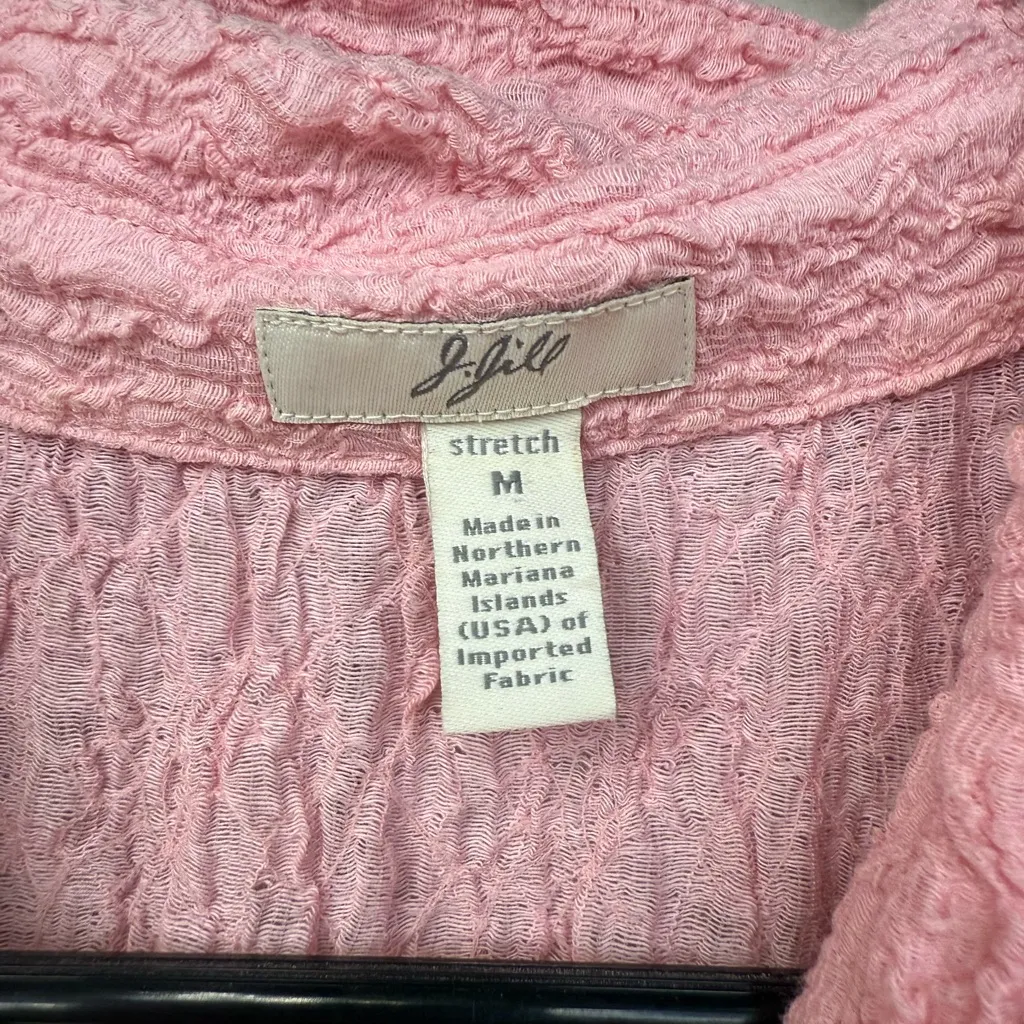 J. Jill Light Pink Pearl Button Textured Button - Image 4