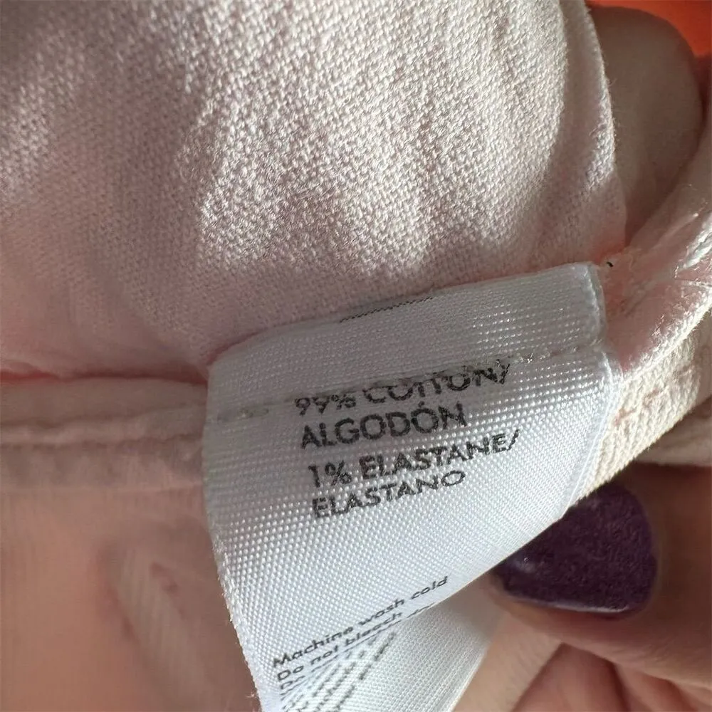 Rebecca Minkoff l Pink Denim Mini High Rise Skirt Size L Tie-Front Casual - Image 6