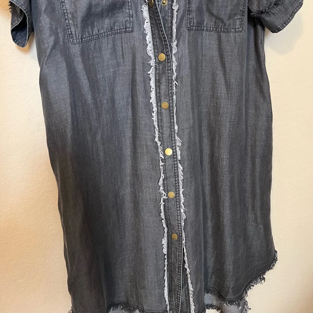Easel NWT Denim Button-Up Shirt Dress - Image 2