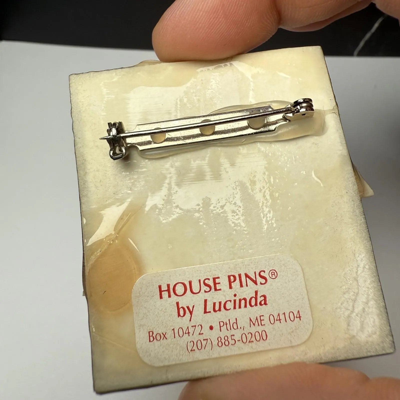 Kitty Cat In Front Of House Signed House Pins By Lucinda Brooch Pin Handcrafted - Image 12