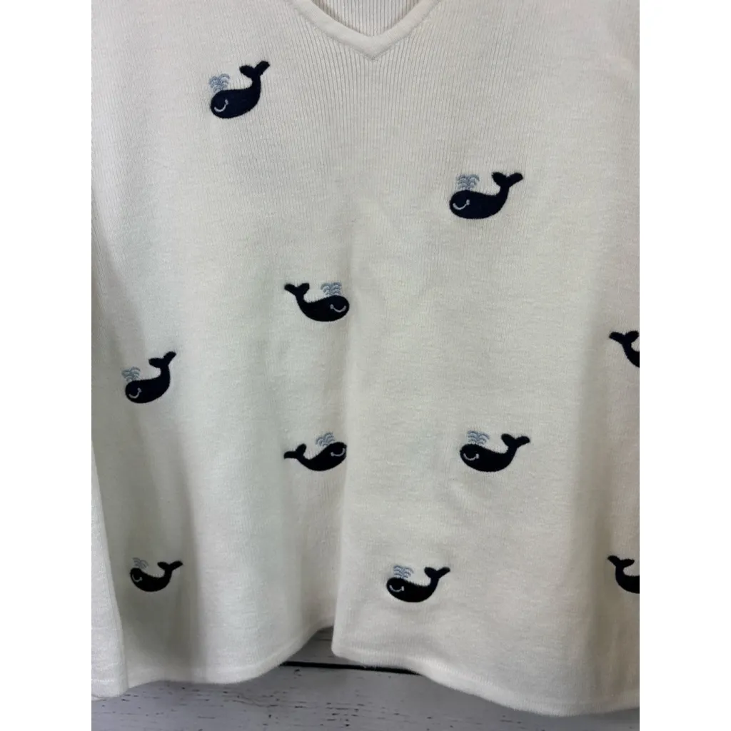 Women's Eagle's Eye White Navy Whale V - Image 2