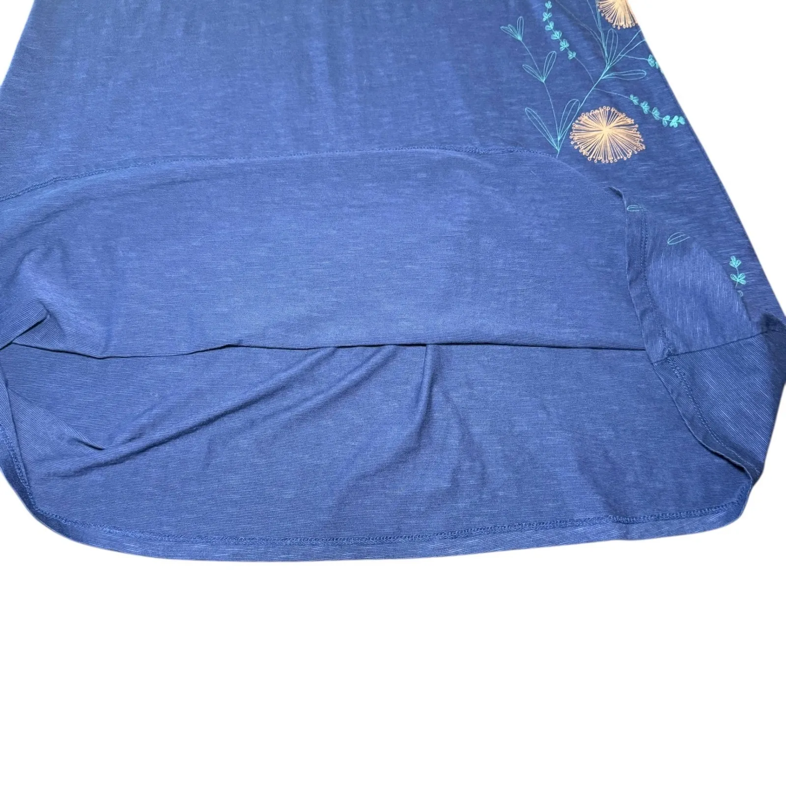 Horny Toad Blue Floral‎ Print V Neck 3/4 Sleeve A Line Midi Dress Women Small - Image 6