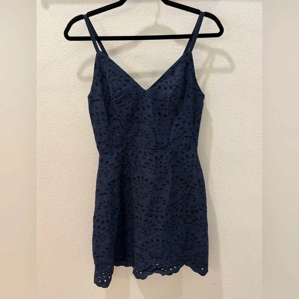 Speechless Navy Blue Eyelet Lace Mini Dress • Size 5 - Image 3