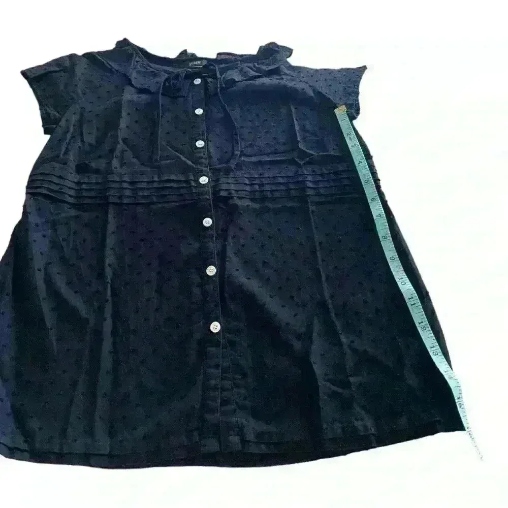 J.Crew Women’s Swiss Dot Tiered Flutter Sleeve Blouse - Image 12